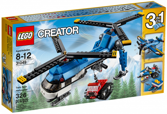LEGO Creator 3-in-1 Creator Twin Spin Helicopter (31049) — 326 stukjes, huren vanaf €2,25/week