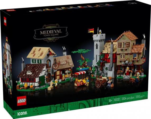 LEGO Nieuw Icons Middeleeuws stadsplein - 10332-NEW (10332) — 3.304 stukjes, huren vanaf €12,25/week
