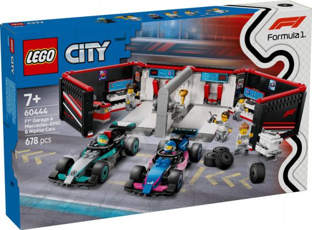LEGO City F1 garage met Mercedes-AMG en Alpine autos - 60444-NEW (60444), huren vanaf €5,75/week
