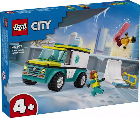 LEGO City Ambulance en snowboarder - 60403-NEW (60403) — 79 stukjes, huren vanaf €1,25/week